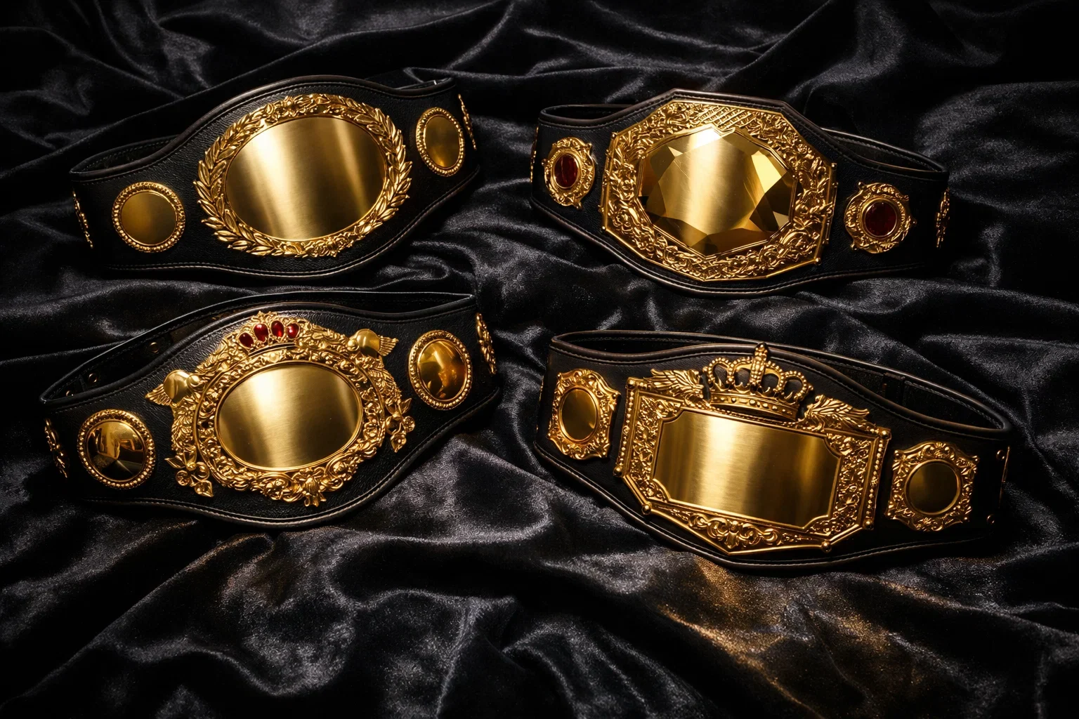 Cinturones de campeonato de las cuatro organizaciones de boxeo